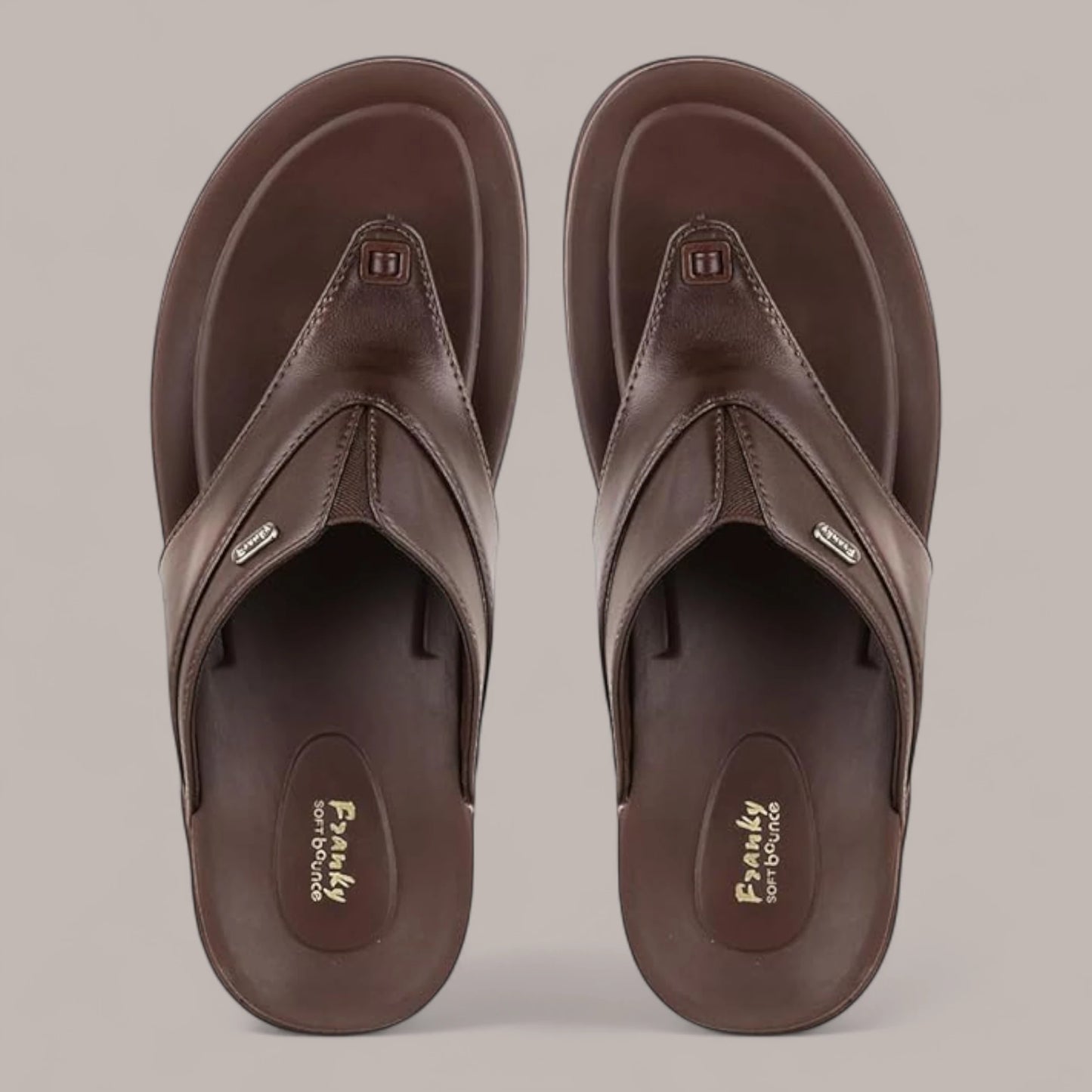 Franky GS1 BROWN Soft Bounce Footbed Chappals For Men's Light Weight Slippers All Day Comfort Flip-Flop For Men's