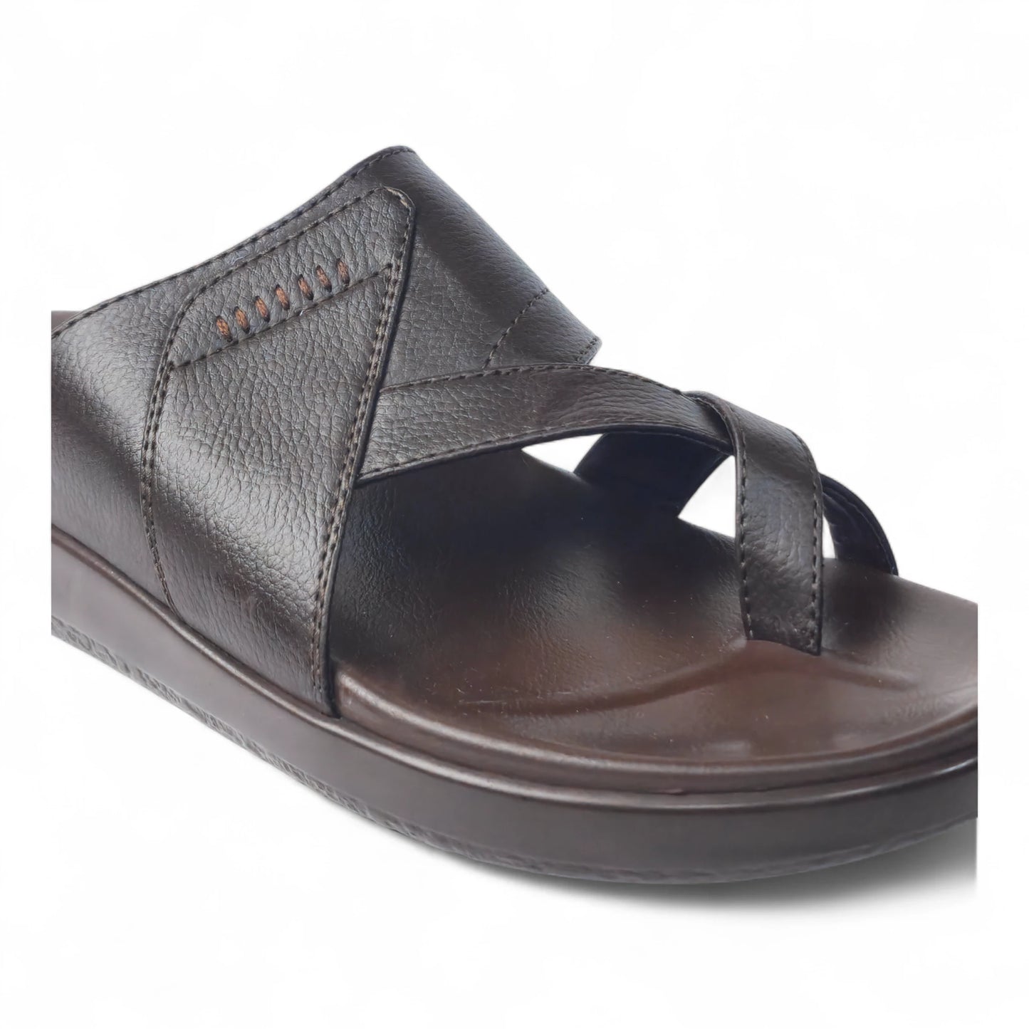 FRANKY GS44 Men's BROWN Chappal/Flip flop/Slipper Extra Soft Cushion Chappal/Slipper/ Ethnic Wear Leather Navratri Fashion Footwear.