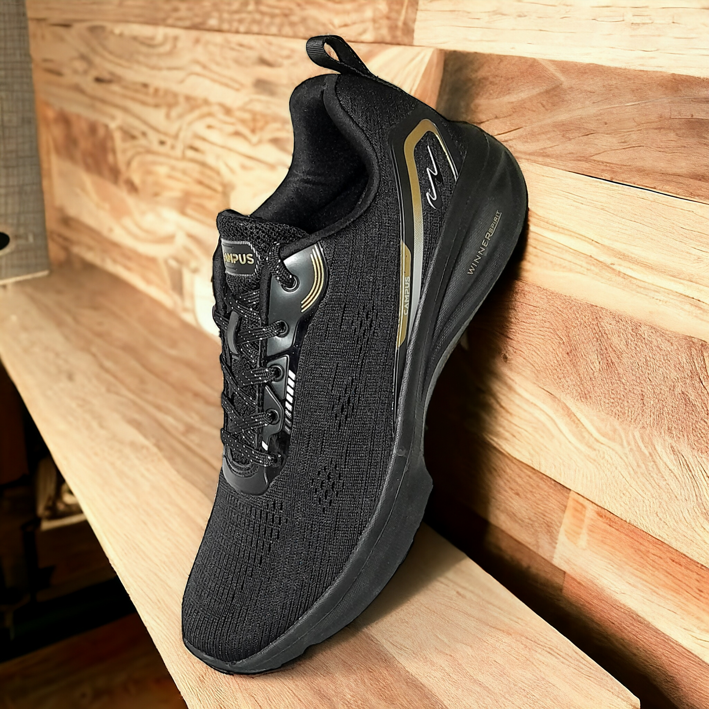 CAMPUS PYTHON BLACK/GOLDEN Men's Running Shoes