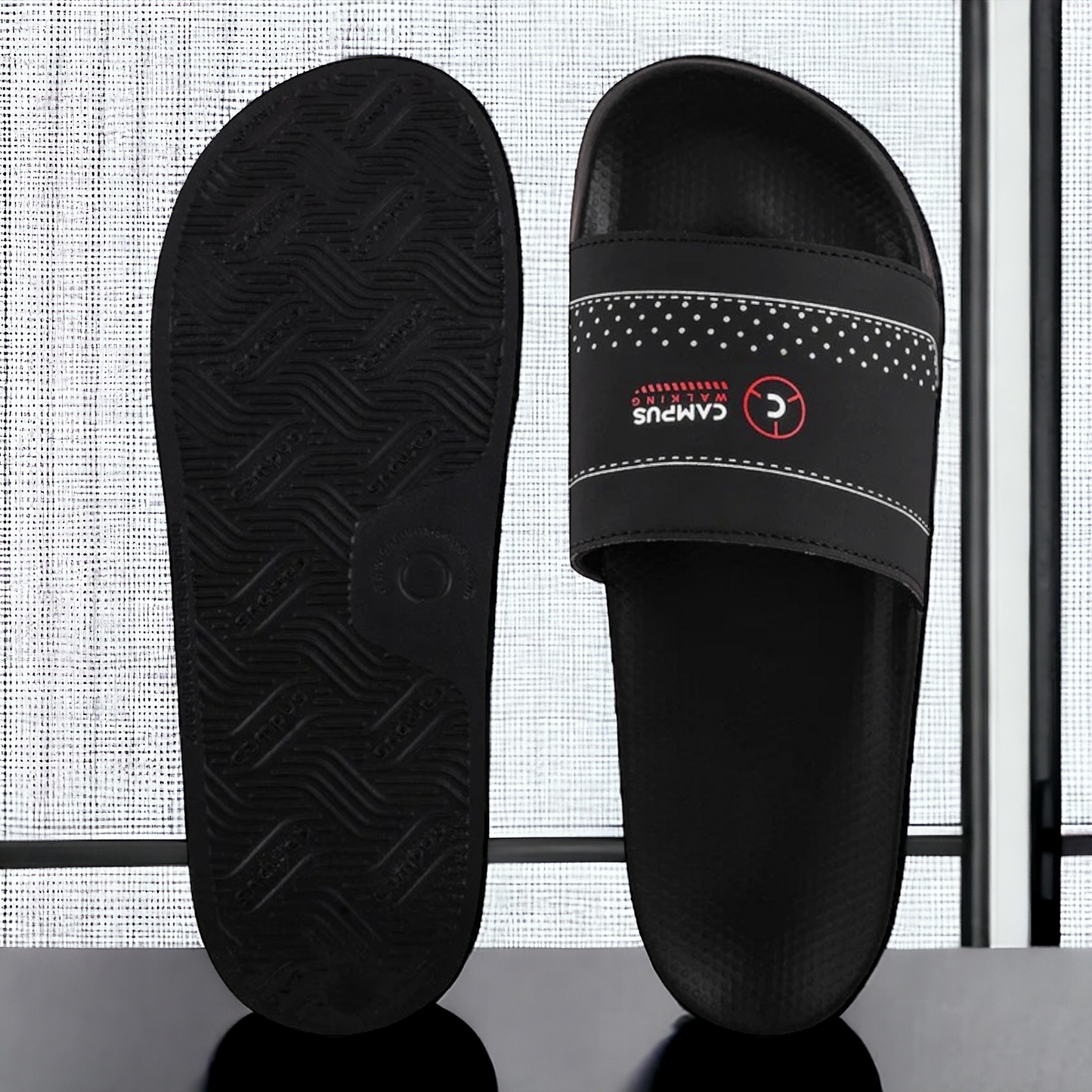 CAMPUS SL-436 BLACK/RED Men's Flipflop/Slides/Slipper