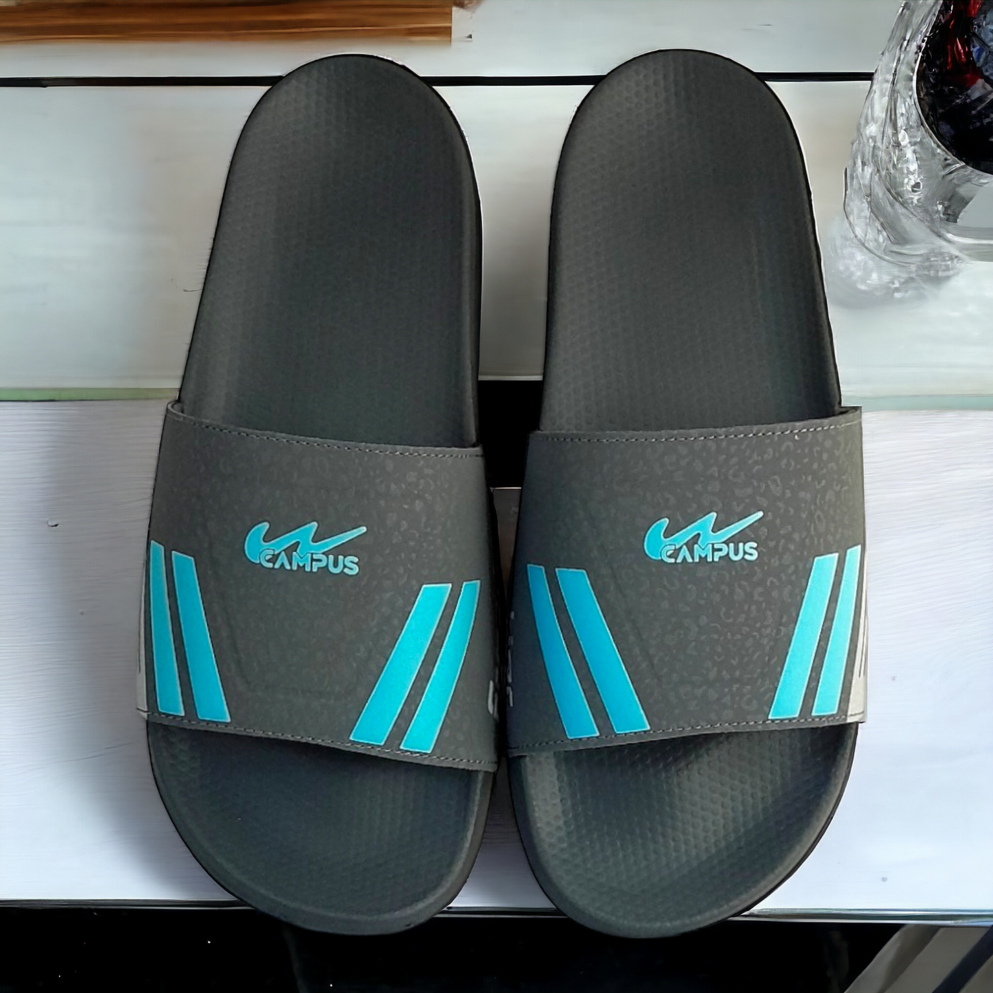 CAMPUS SL-438 GREY/GREEN Men's Flipflop/Slides/Slipper