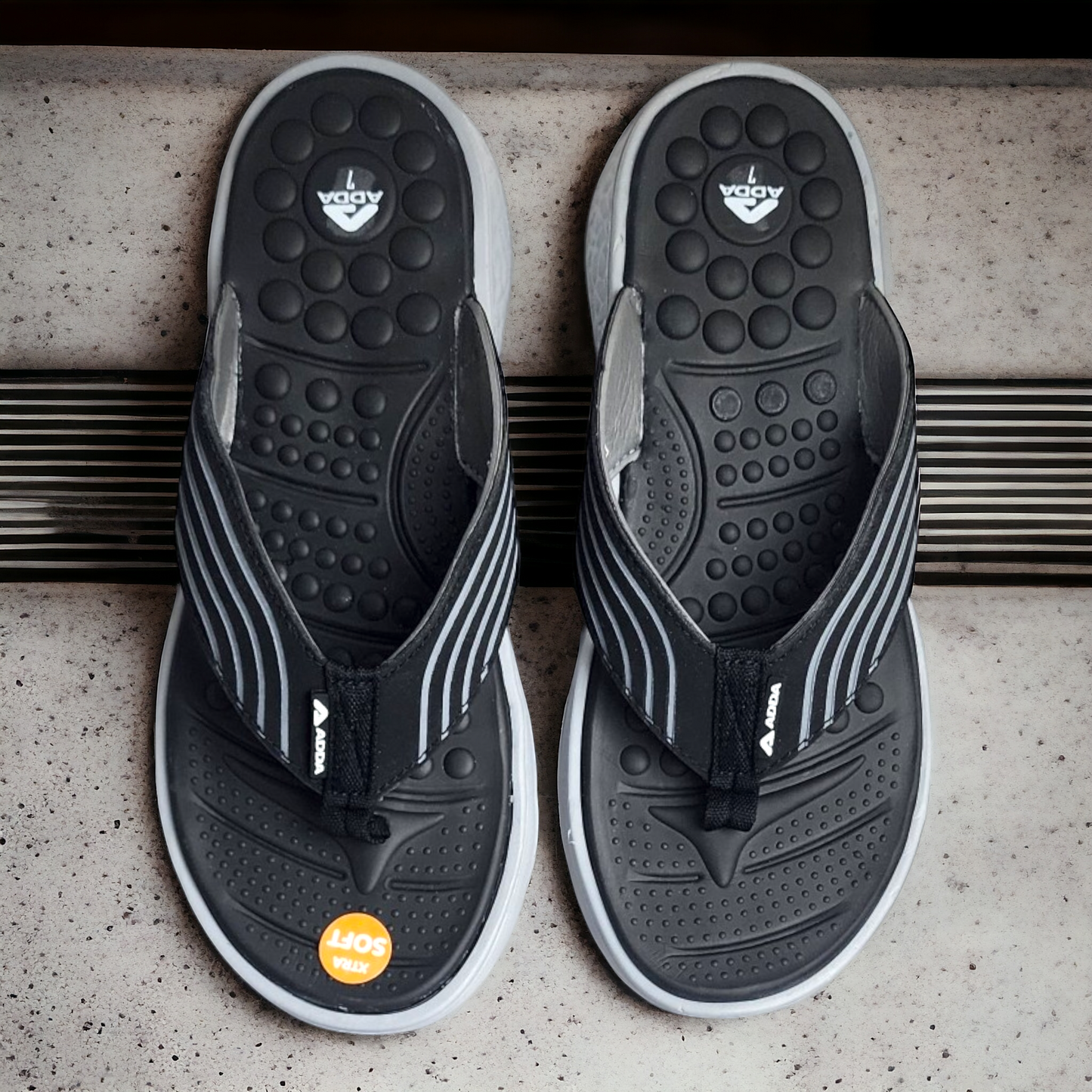ADDA ARROW2 BLACK/GREY Men's Slipper/Chapple/Flip flop