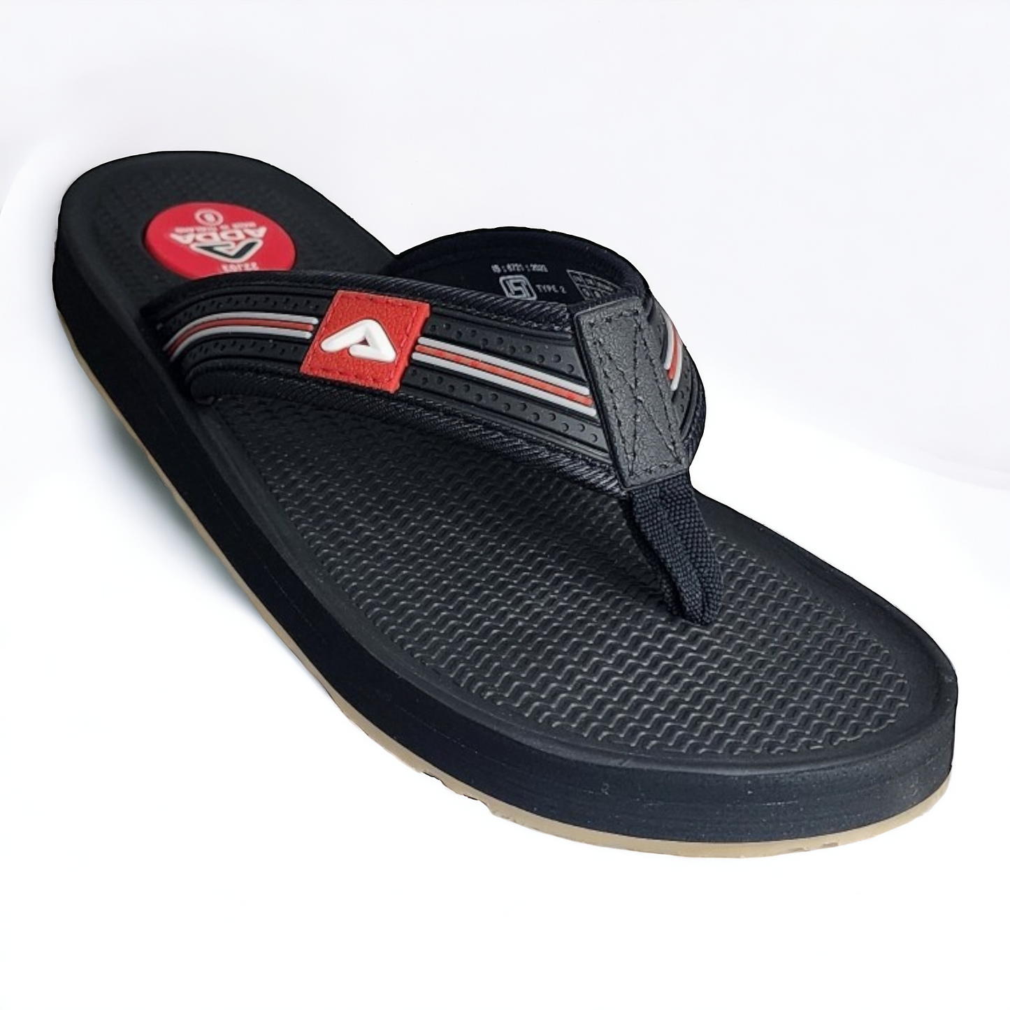 ADDA CASIO1 BLACK Men's Slipper/Chapple/Flip flop