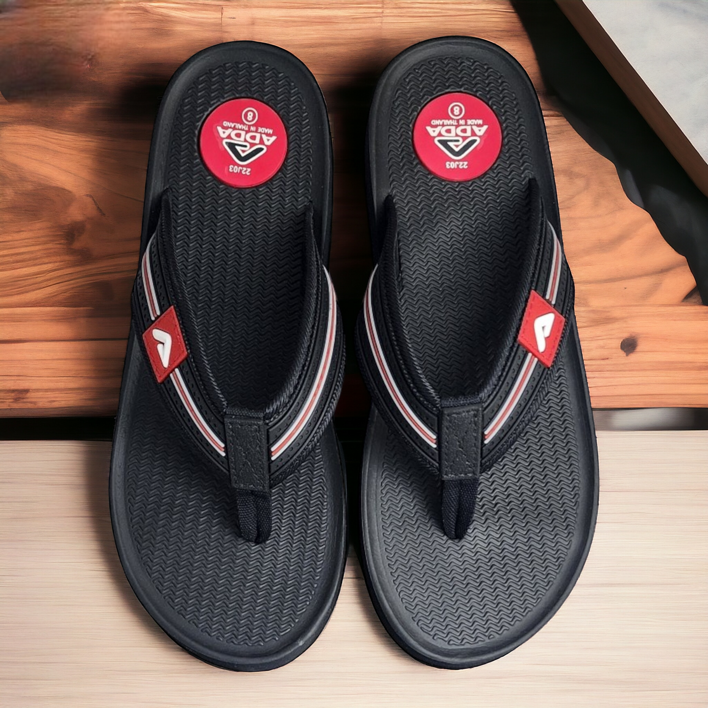 ADDA CASIO1 BLACK Men's Slipper/Chapple/Flip flop