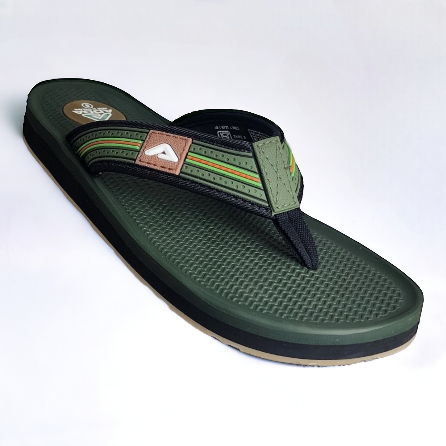 ADDA CASIO1 OLIVE Men's Slipper/Chapple/Flip flop