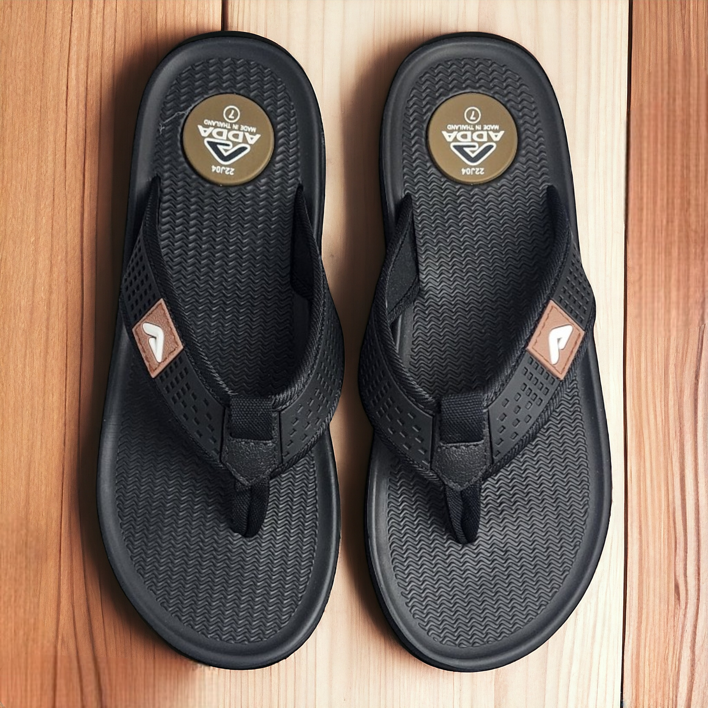 ADDA CASIO2 BLACK Men's Slipper/Chapple/Flip flop