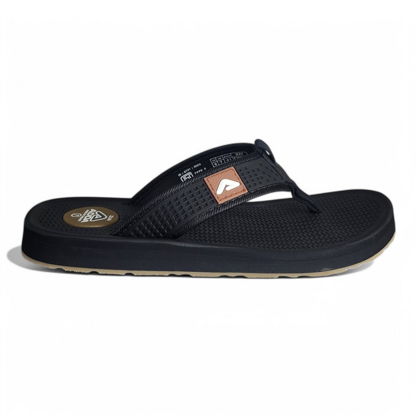 ADDA CASIO2 BLACK Men's Slipper/Chapple/Flip flop