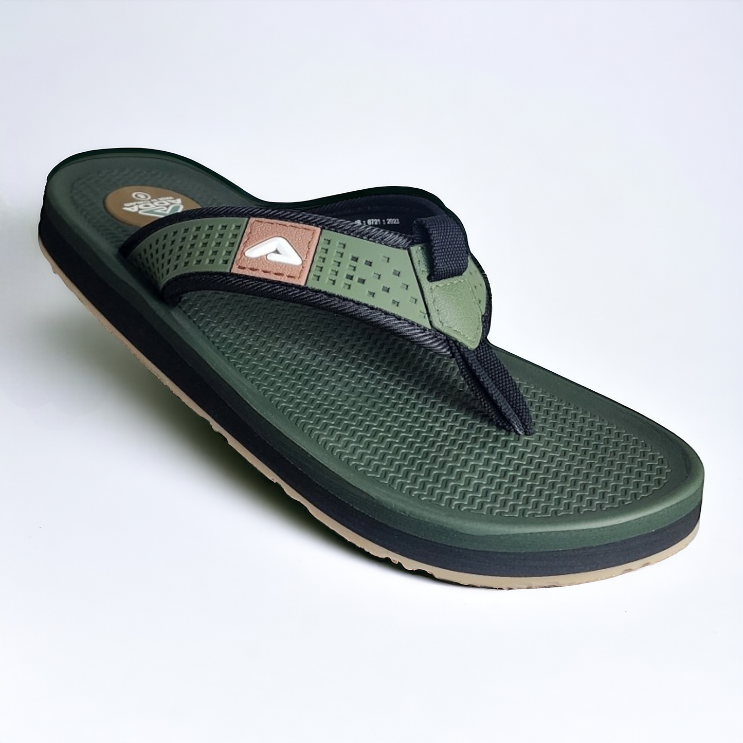 ADDA CASIO2 OLIVE Men's Slipper/Chapple/Flip flop