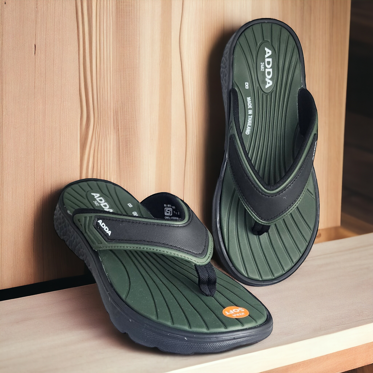 ADDA CLOUDWALK1 OLIVE/BLACK Men's Slipper/Chapple/Flip flop