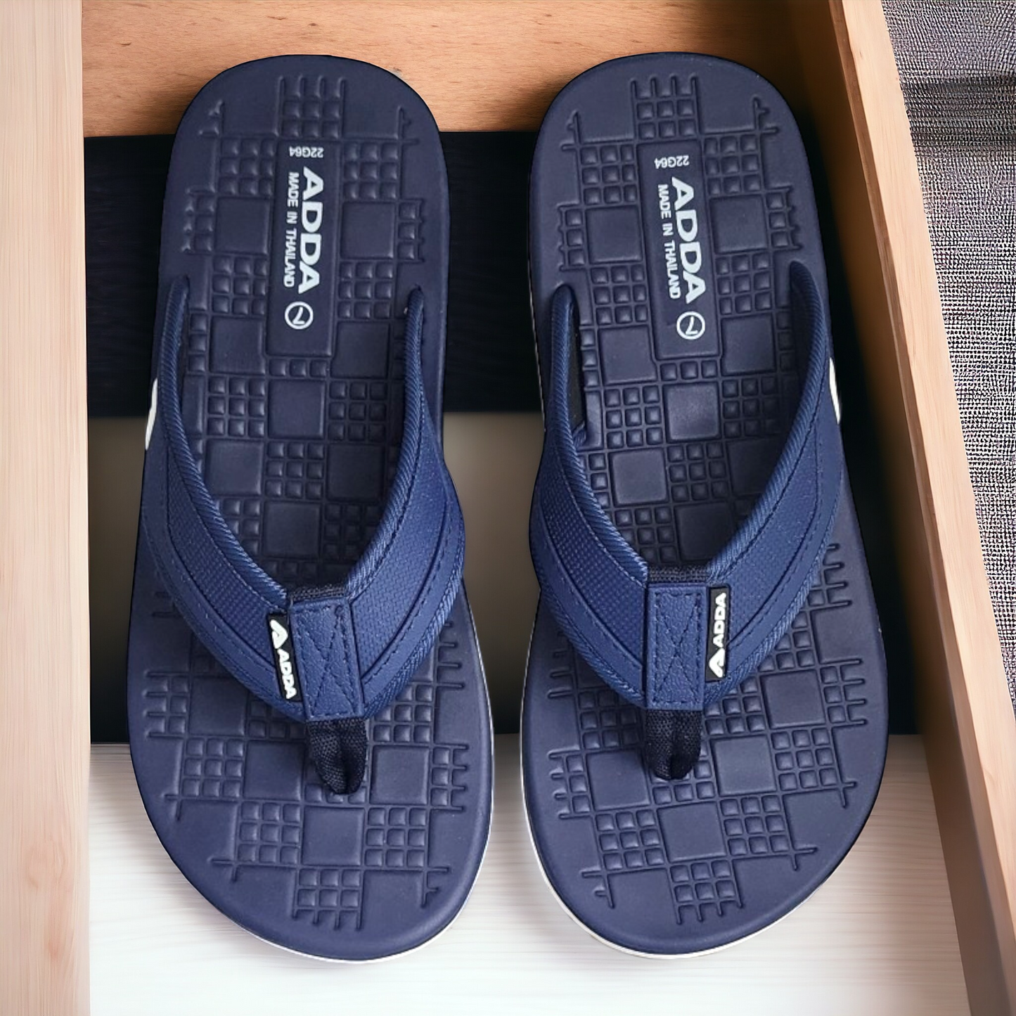 ADDA DEFENDER1 NAVY Men's Slipper/Chapple/Flip flop