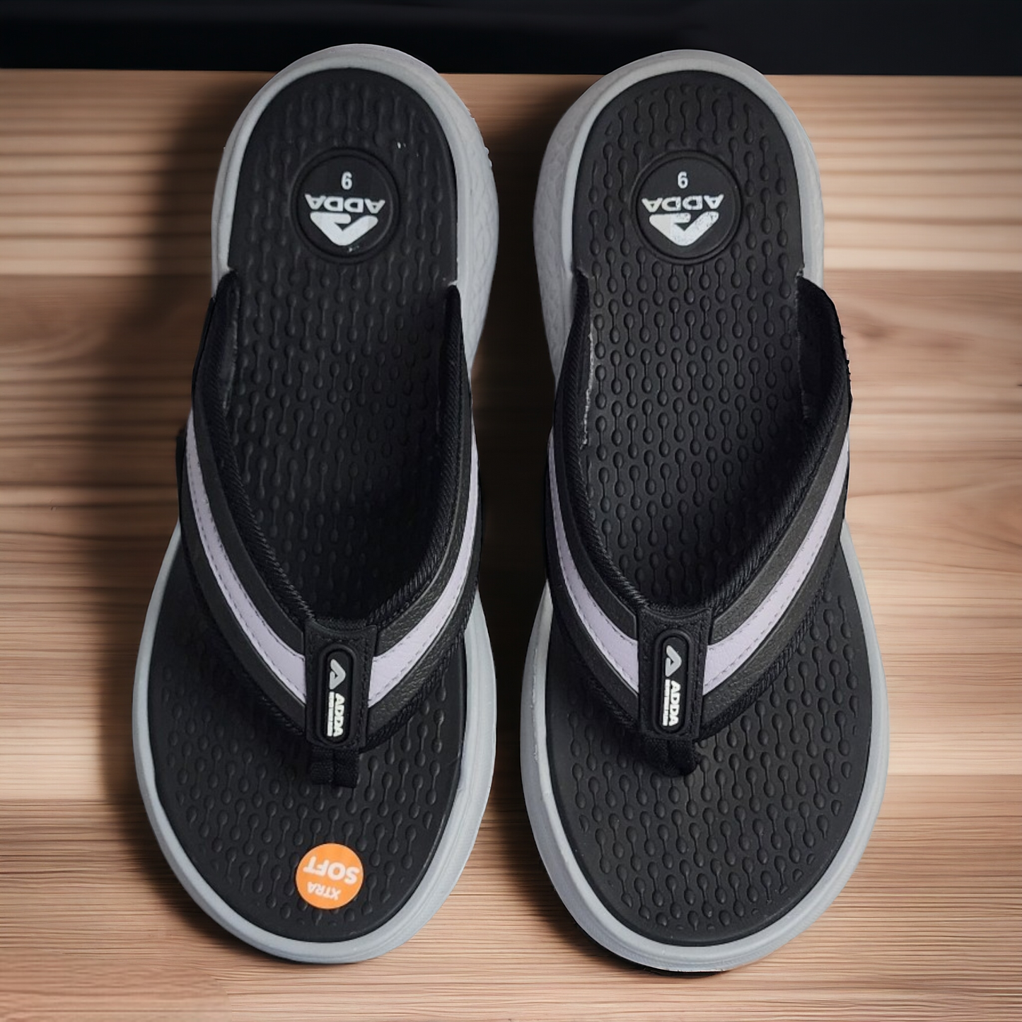 ADDA HECTOR1 BLACK Men's Slipper/Chapple/Flip flop