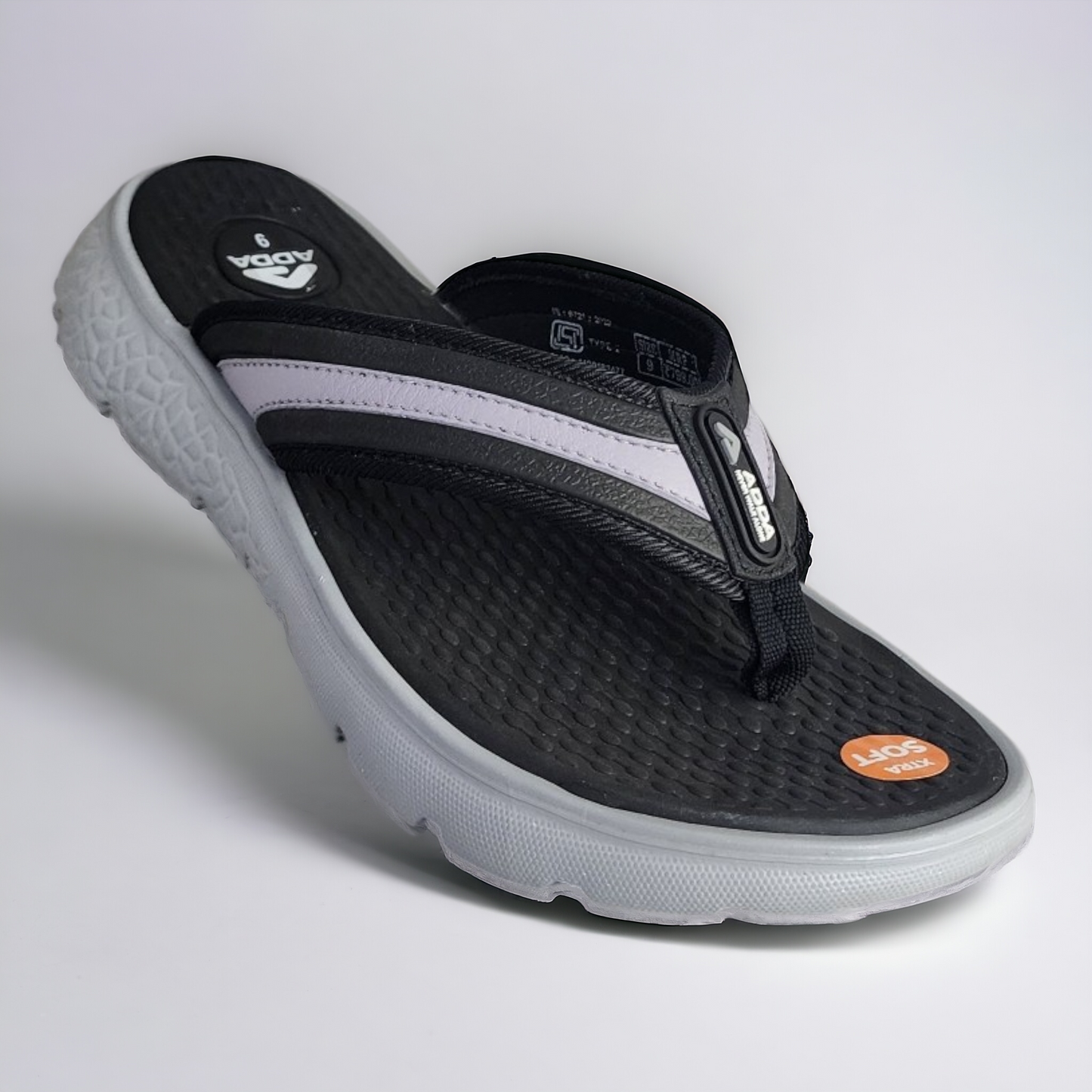 ADDA HECTOR1 BLACK Men's Slipper/Chapple/Flip flop