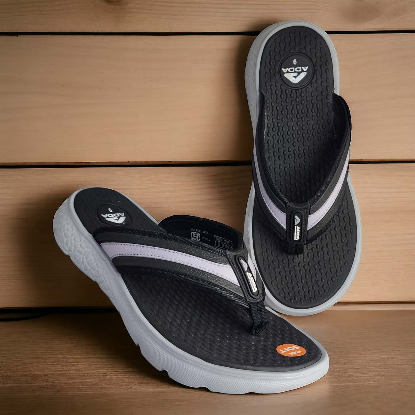 ADDA HECTOR1 BLACK Men's Slipper/Chapple/Flip flop