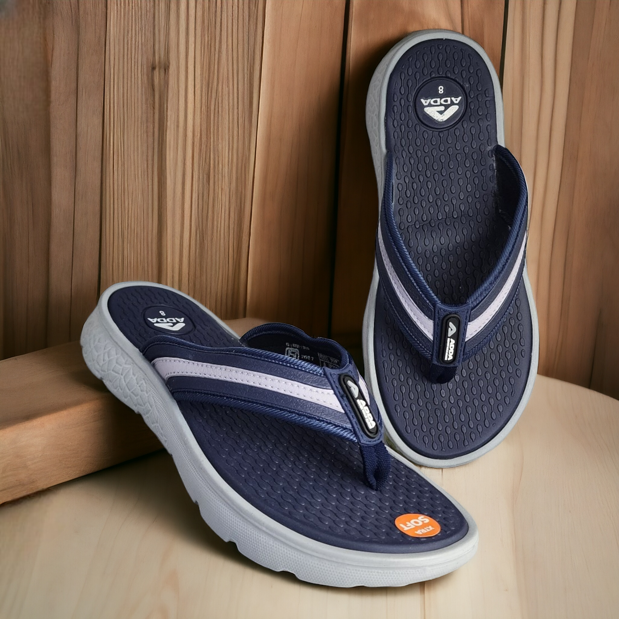 ADDA HECTOR1 NAVY Men's Slipper/Chapple/Flip flop