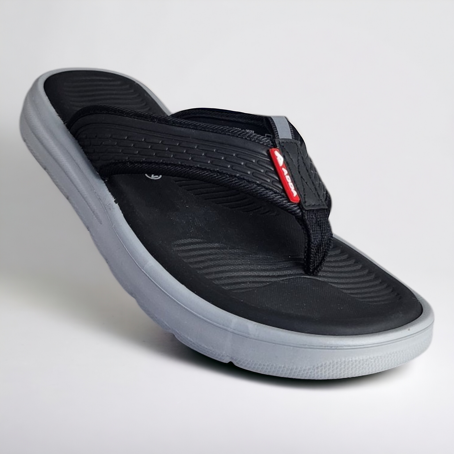 ADDA HELLO01 BLACK/GREY Men's Slipper/Chapple/Flip flop