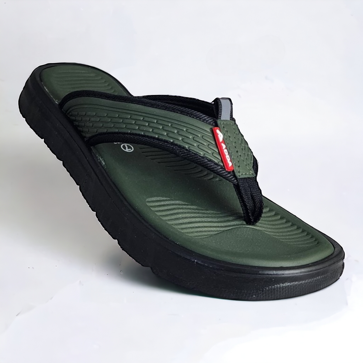 ADDA HELLO01 OLIVE/BLACK Men's Slipper/Chapple/Flip flop