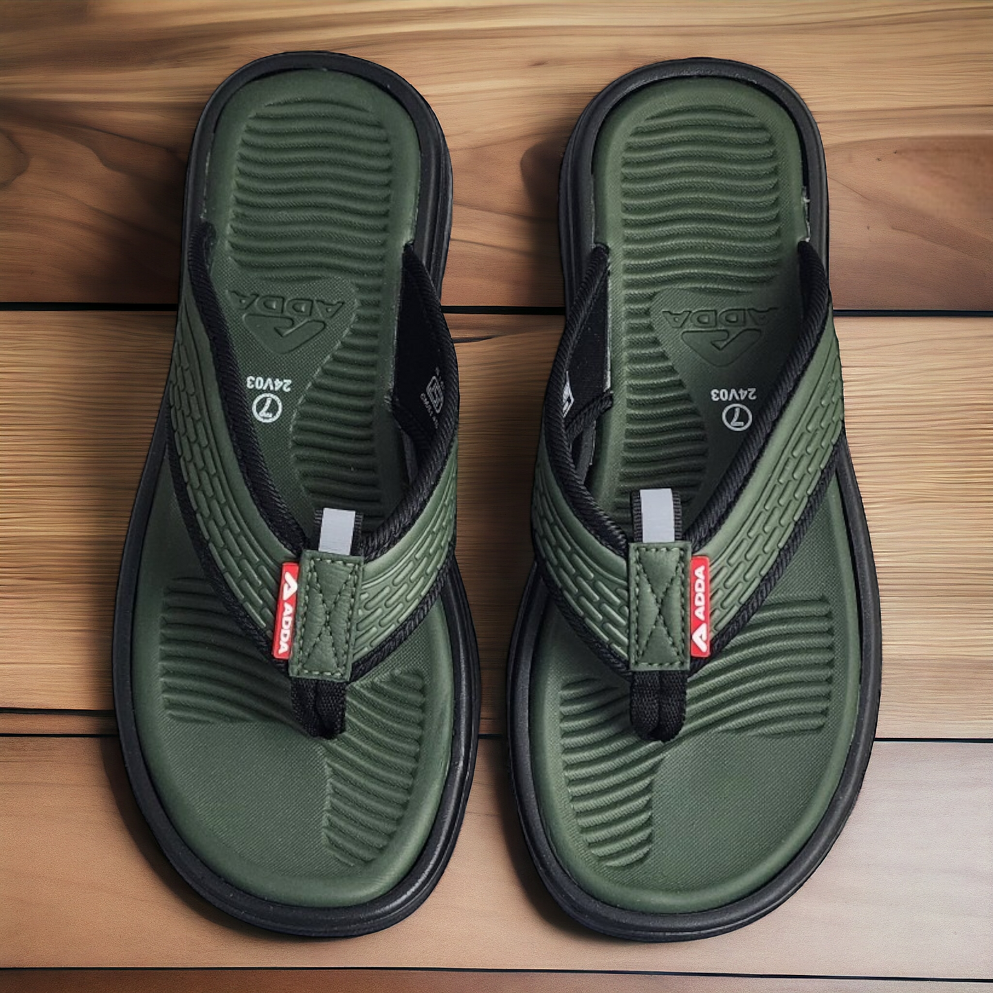 ADDA HELLO01 OLIVE/BLACK Men's Slipper/Chapple/Flip flop
