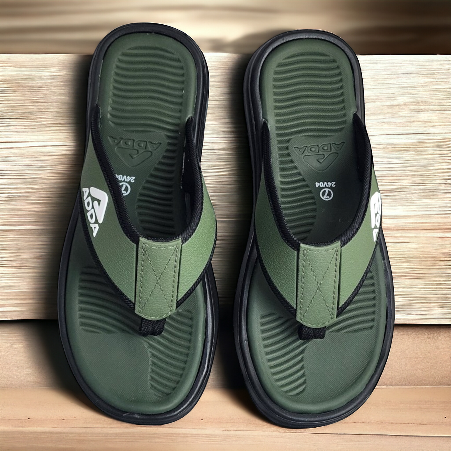 ADDA HELLO02 OLIVE/BLACK Men's Slipper/Chapple/Flip flop