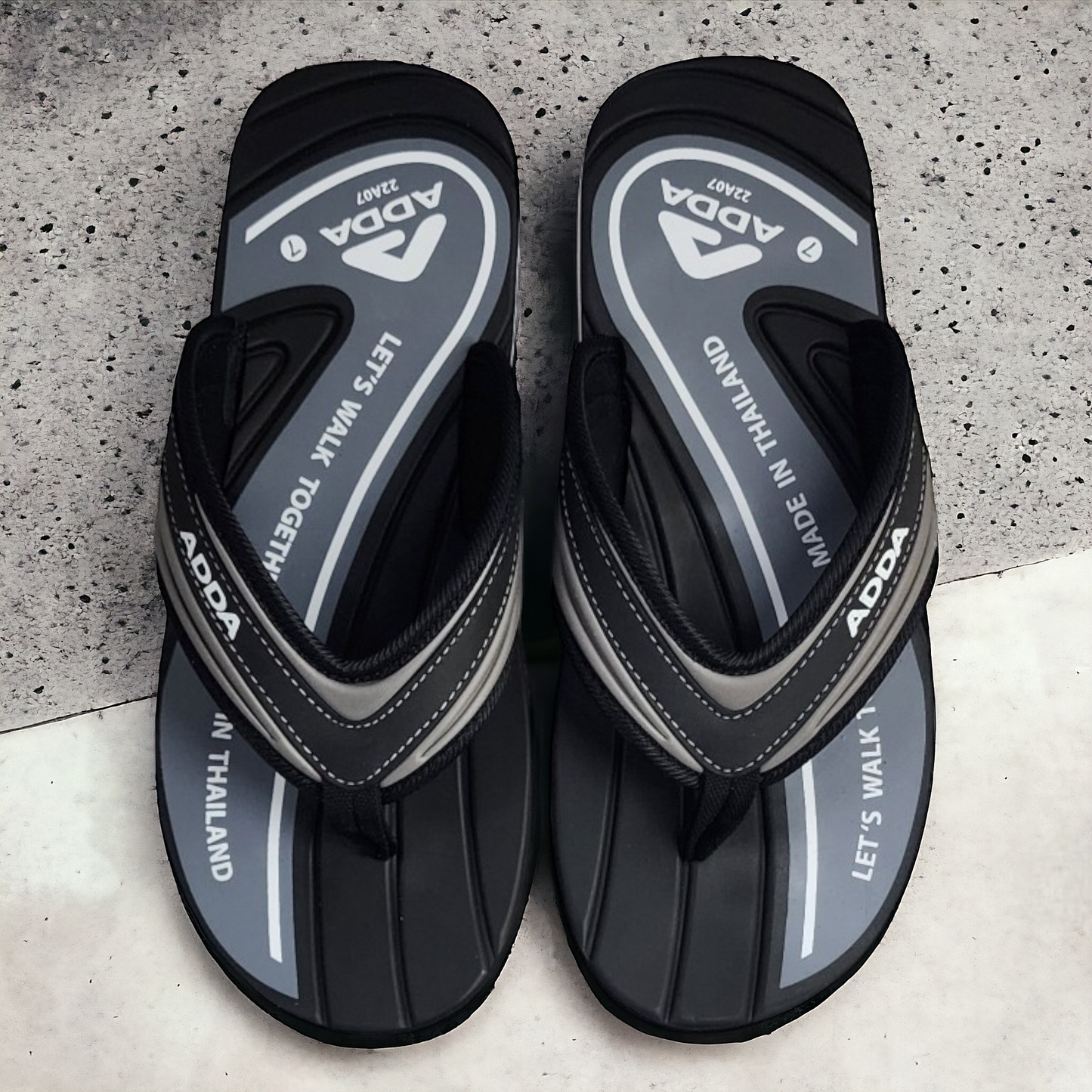 ADDA JAZZ BLACK/GREY Men's Slipper/Chapple/Flip flop