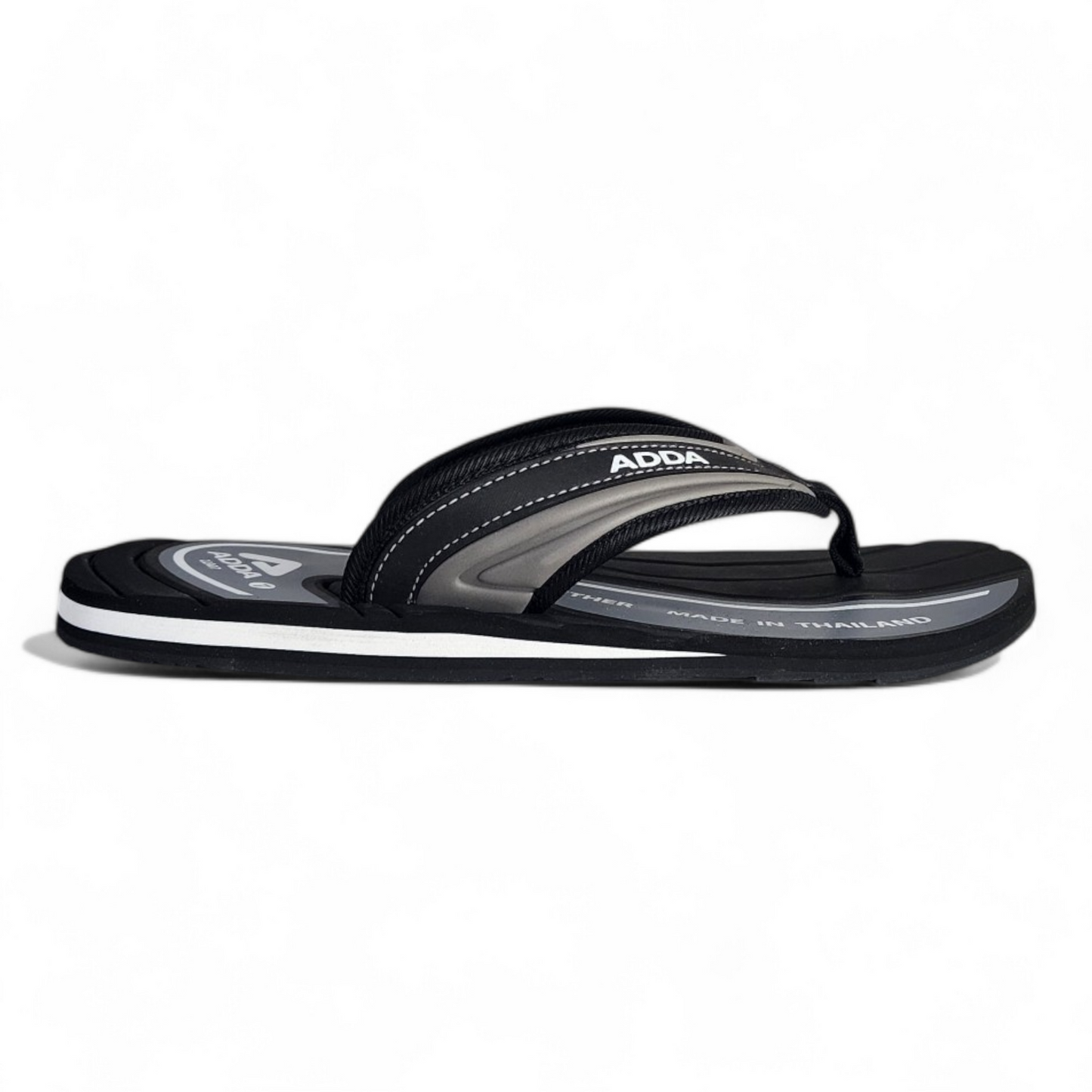 ADDA JAZZ BLACK/GREY Men's Slipper/Chapple/Flip flop