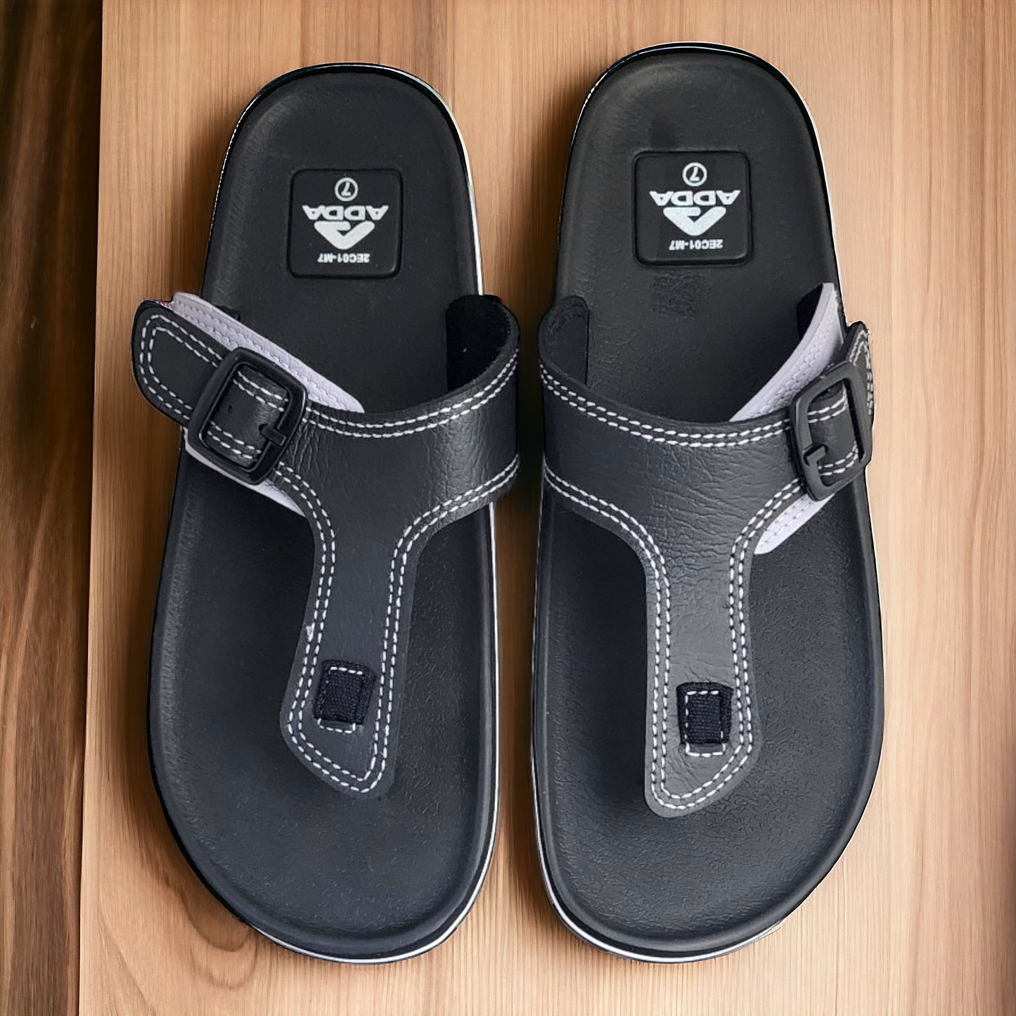 ADDA LIFE01 BLACK Men's Slipper/Chapple/Flip flop