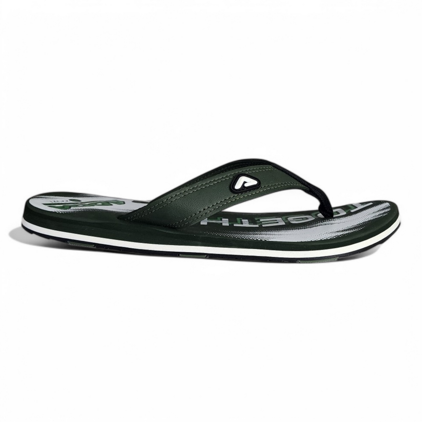 ADDA OMEGA702 OLIVE/WHITE Men's Slipper/Chapple/Flip flop