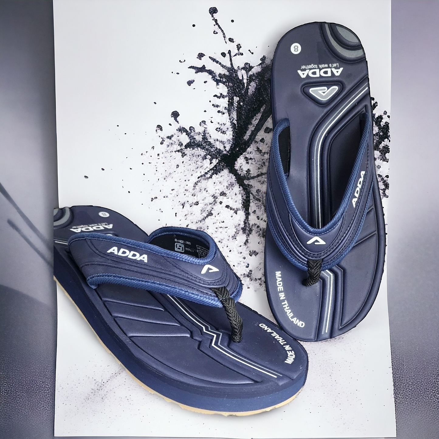 ADDA ROLEX2 FULL NAVY Men's Slipper/Chapple/Flip flop