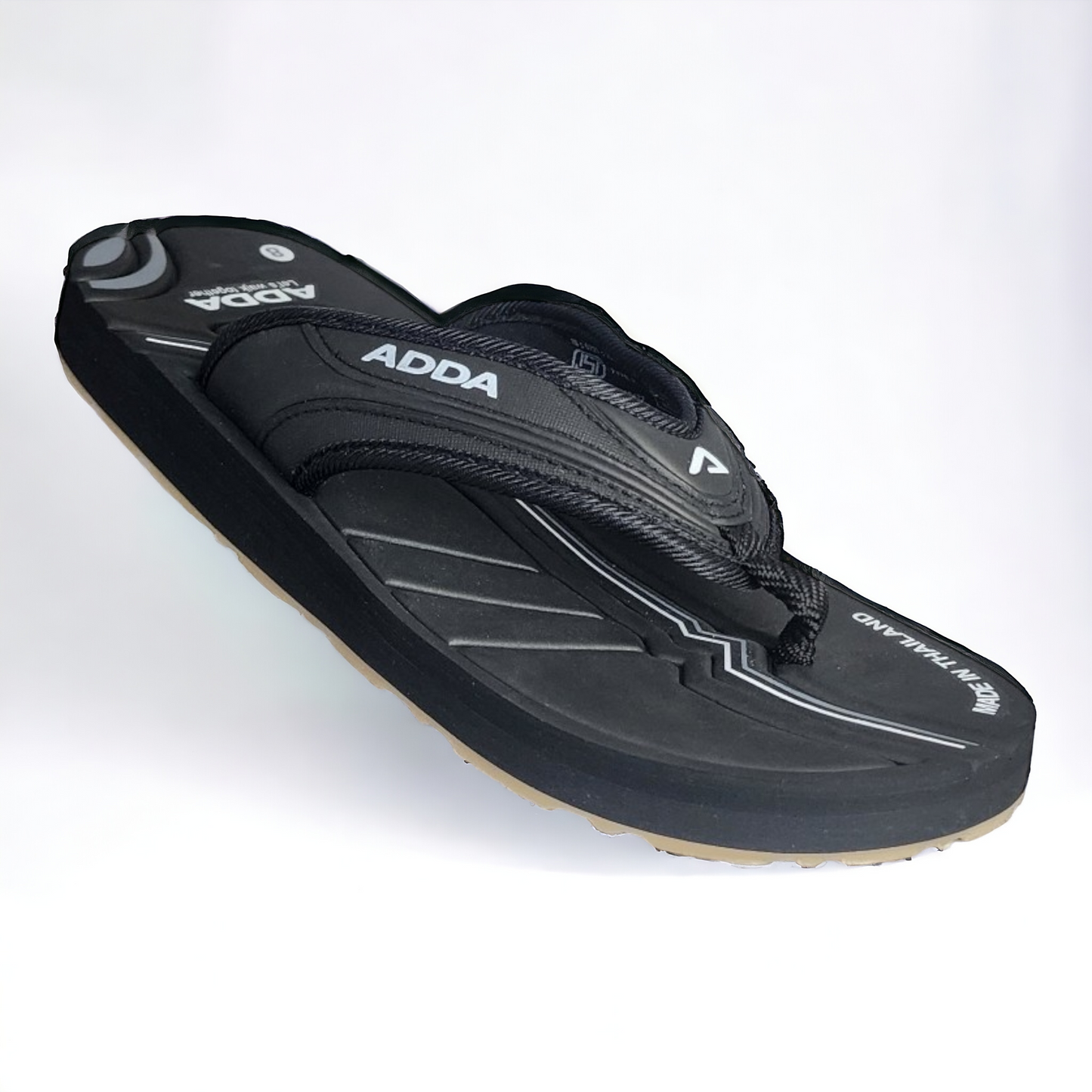 ADDA ROLEX2 ALL BLACK Men's Slipper/Chapple/Flip flop
