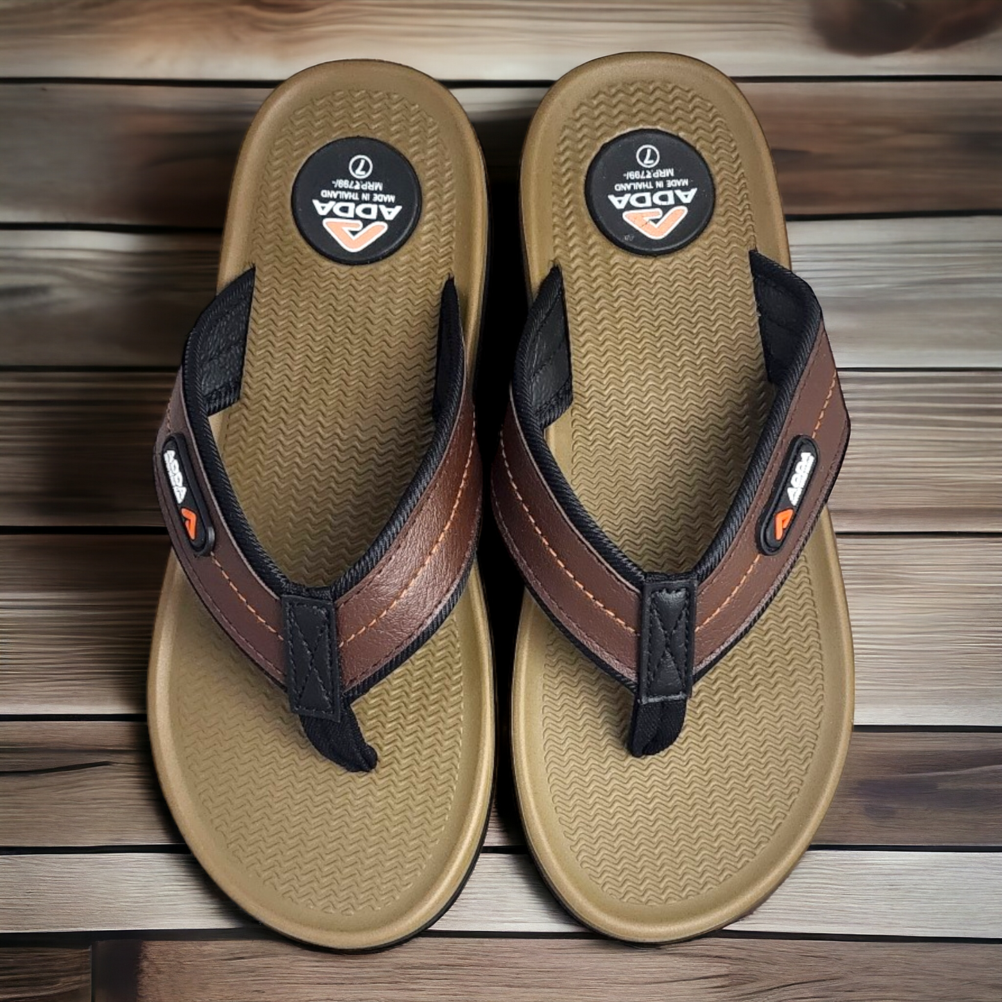 ADDA ROLEX18 BROWN Men's Slipper/Chapple/Flip flop