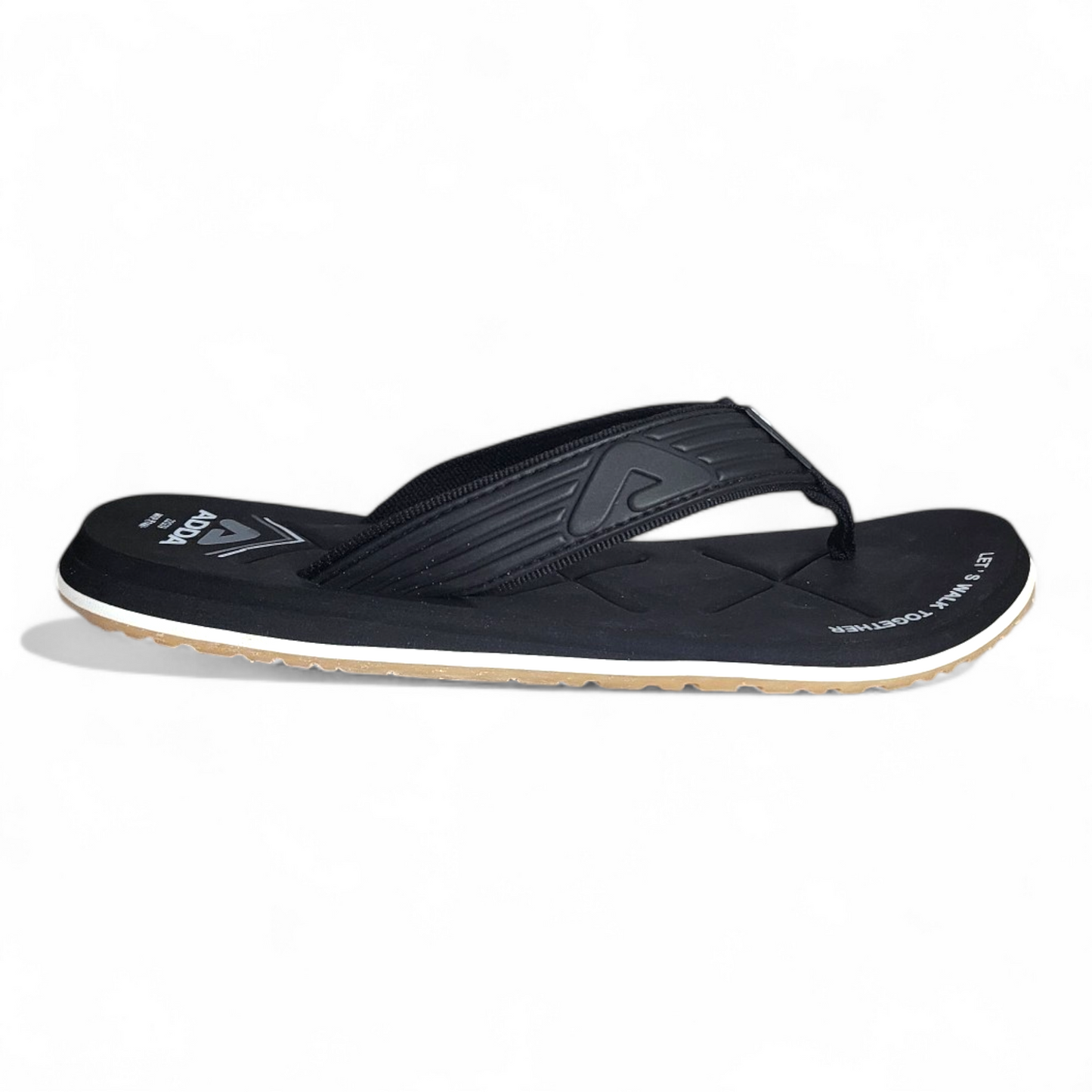 ADDA THUNDER1 BLACK Men's Slipper/Chapple/Flip flop