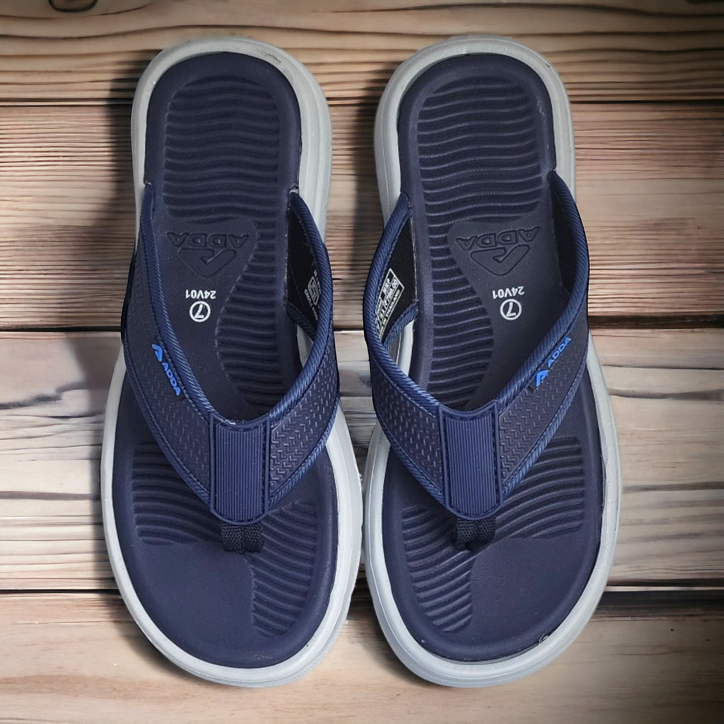 ADDA TIME01 NAVY/GREY Men's Slipper/Chapple/Flip flop
