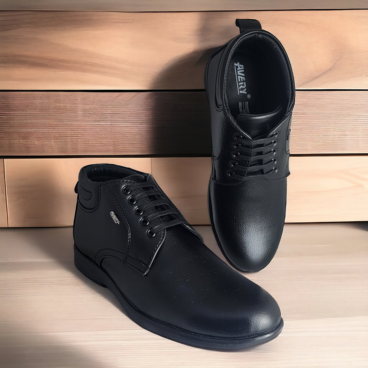 AVERY DL64 BLACK High Ankle Men's Casual Lace Up Shoes