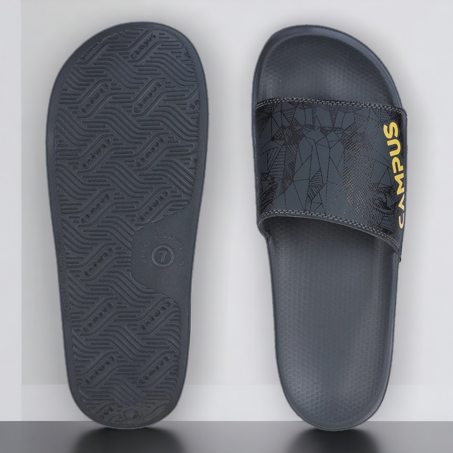 CAMPUS SL-437 GREY/MUSTARD Men's Flipflop/Slides/Slipper