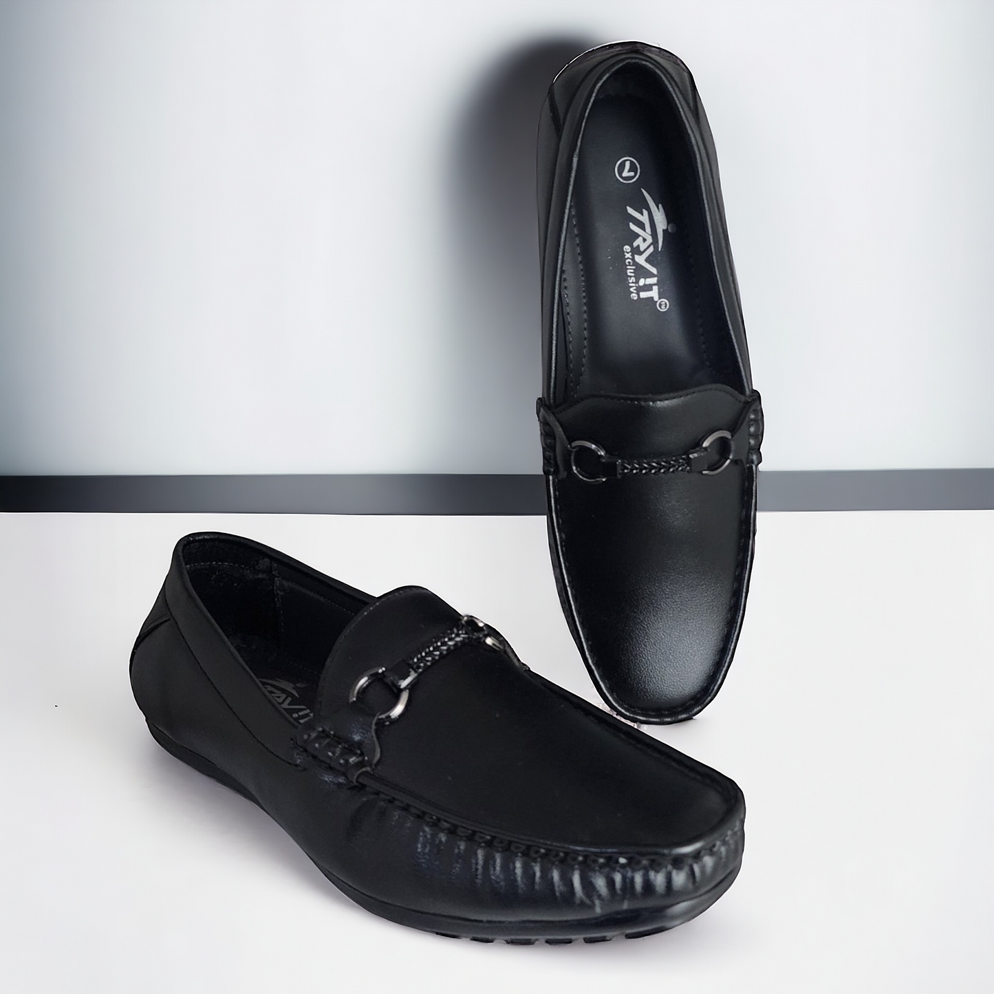 TRY IT 786 BLACK Men's Loafers Shoes