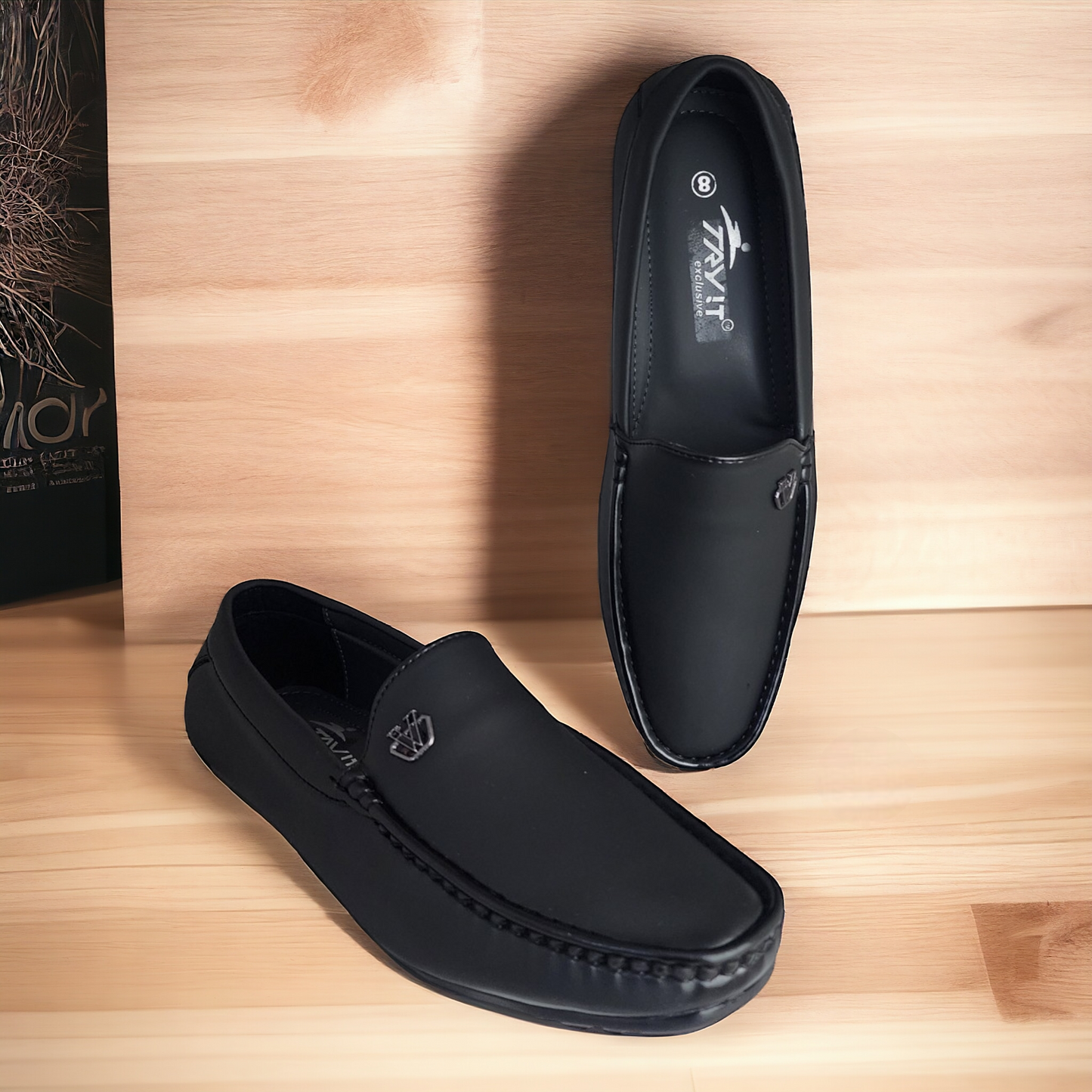 TRY IT 811 BLACK Men's Loafers Shoes