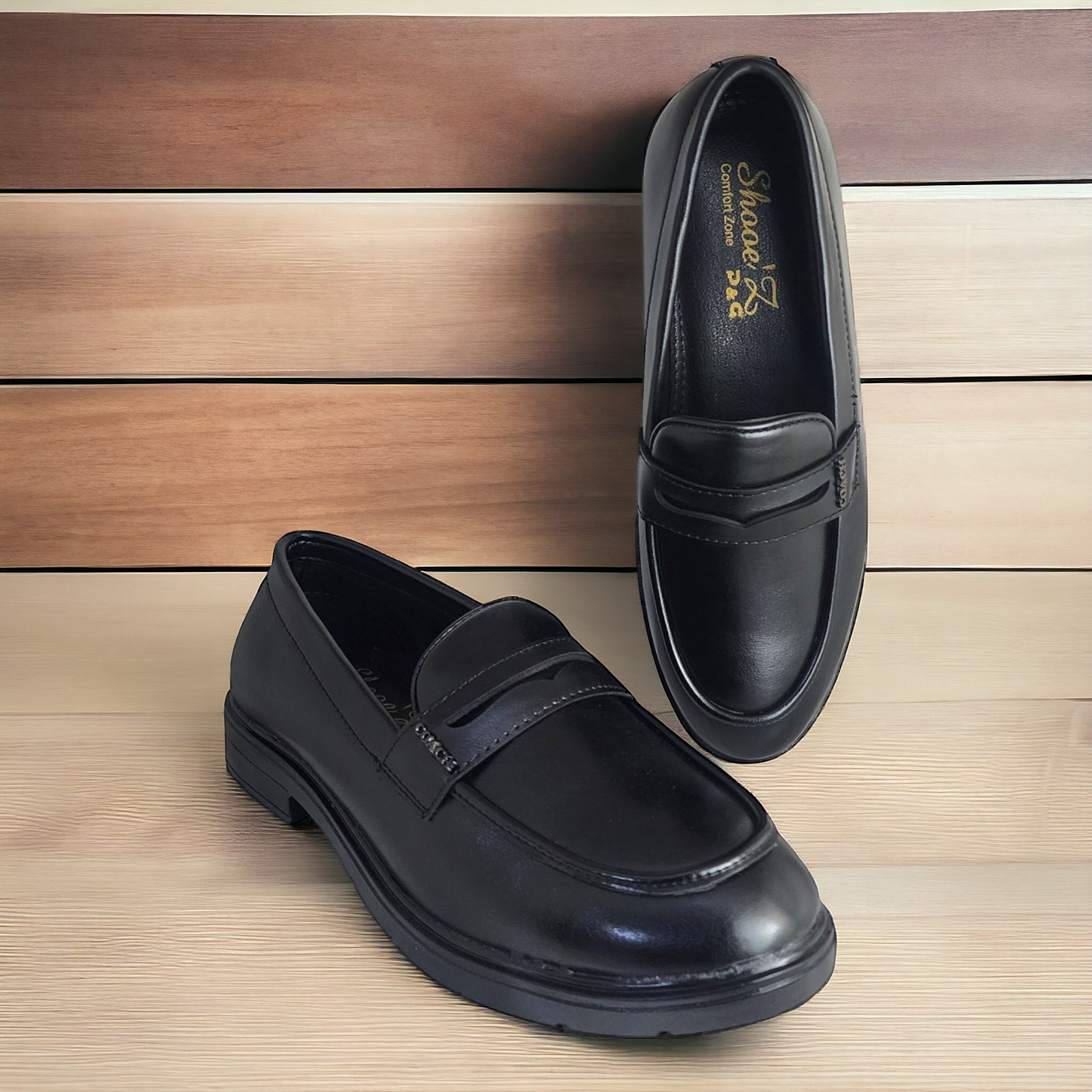 P&G 0304 BLACK Men's Loafers Shoes