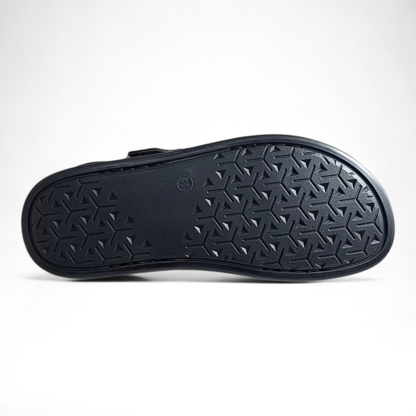 SKEROO 5002 BLACK Men's Leather Velcro Closer Sandal