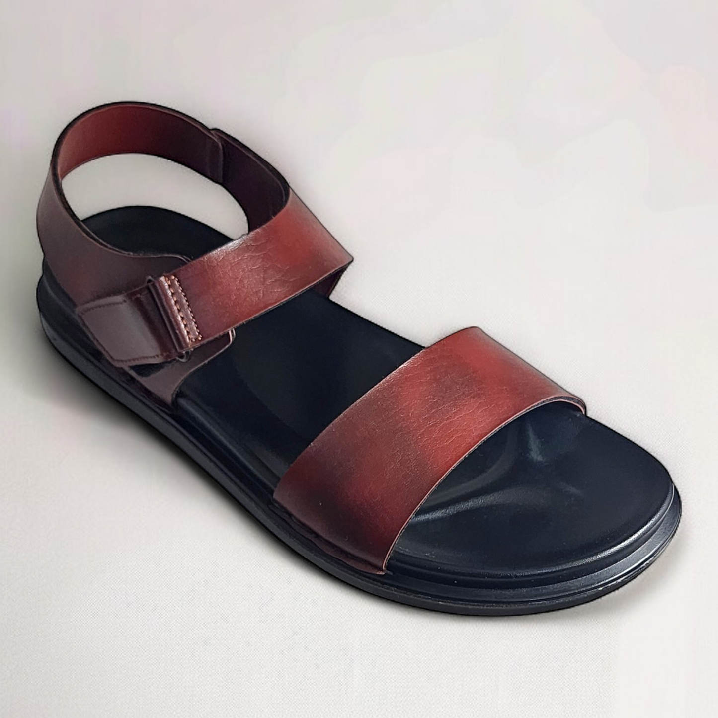 SKEROO 5002 BROWN Men's Leather Velcro Closer Sandal
