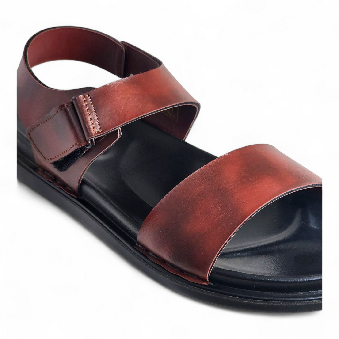 SKEROO 5002 BROWN Men's Leather Velcro Closer Sandal