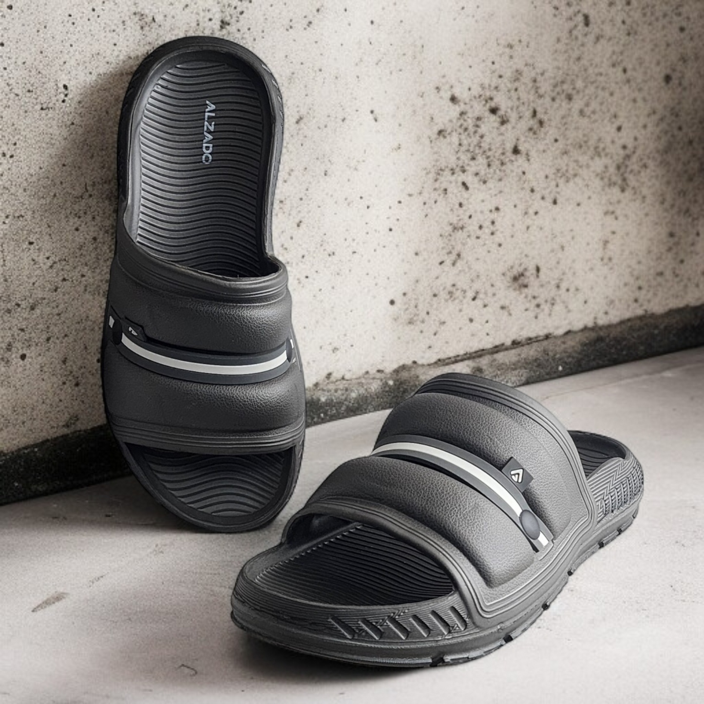ALZADO FRED DARK GREY Men's Flip flops/Slides/Slippers