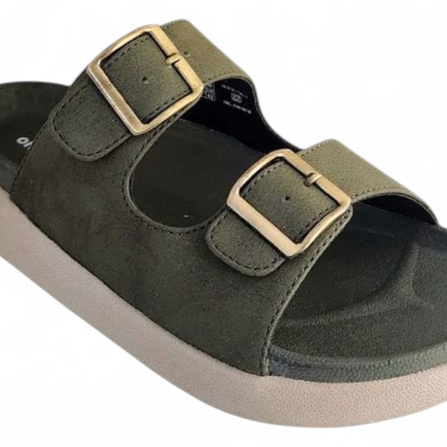 ONSOLE JAMES OLIVE Men's Slides/Chapple Double-Strap Sandals with Buckle Closure