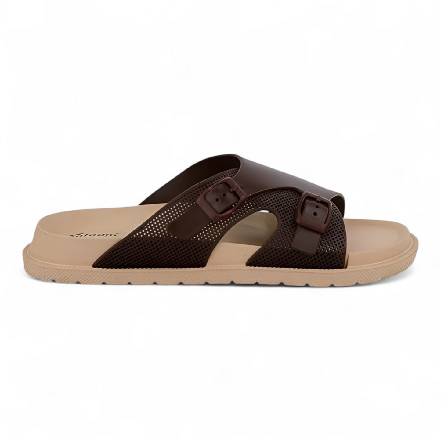 OOFOAM LEATHERTOUCH BEIGE/BROWN Men's Flip flop/Slides/Slipper