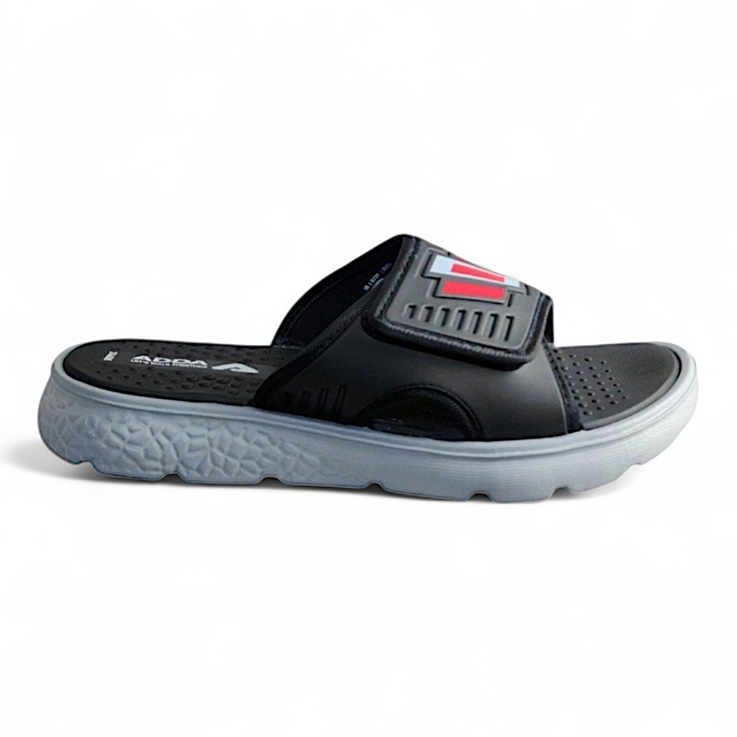 ADDA ICLOUD005 BLACK GREY Men's Flipflop/Slipper