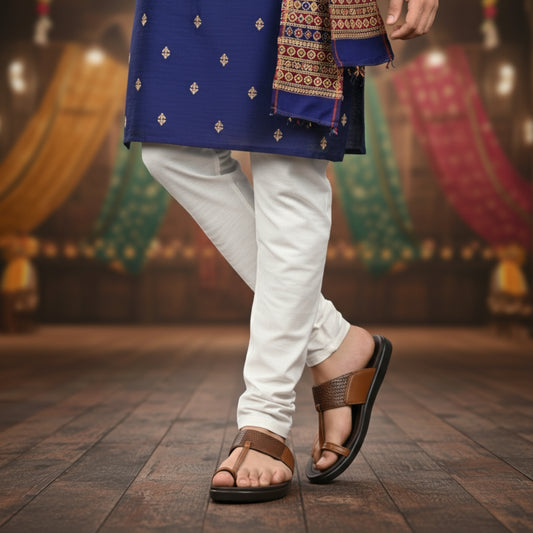 FRANKY GS5 Men's TAN Chappal/Flip flop/Slipper Chakhdi Style Chappal/Slipper Extra Soft Chappal/Slipper/ Ethnic Wear Leather Navratri Fashion Footwear.