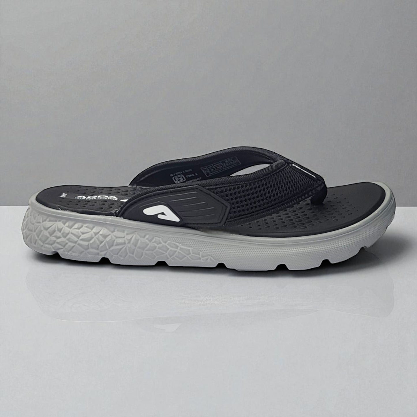 ADDA ICLOUD02 BLACK/GREY Men's Slipper/Chapple/Flip flop