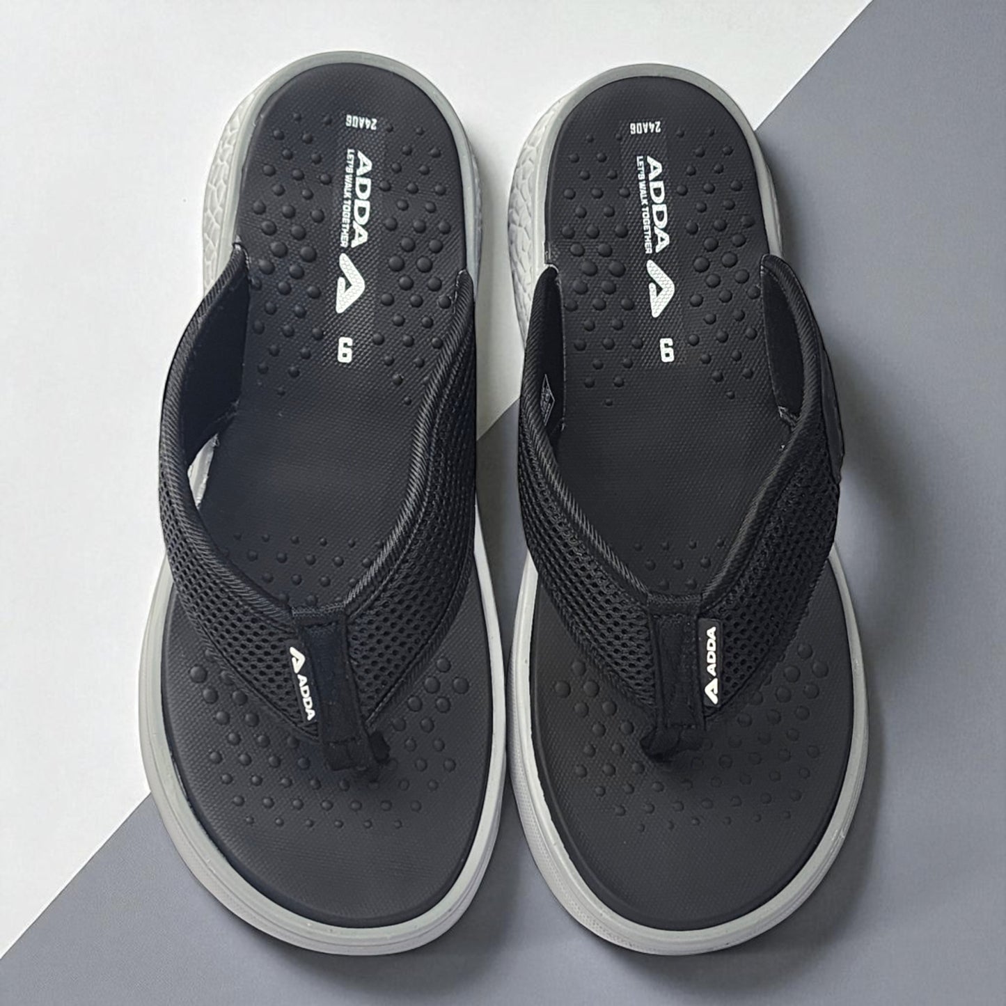 ADDA ICLOUD02 BLACK/GREY Men's Slipper/Chapple/Flip flop