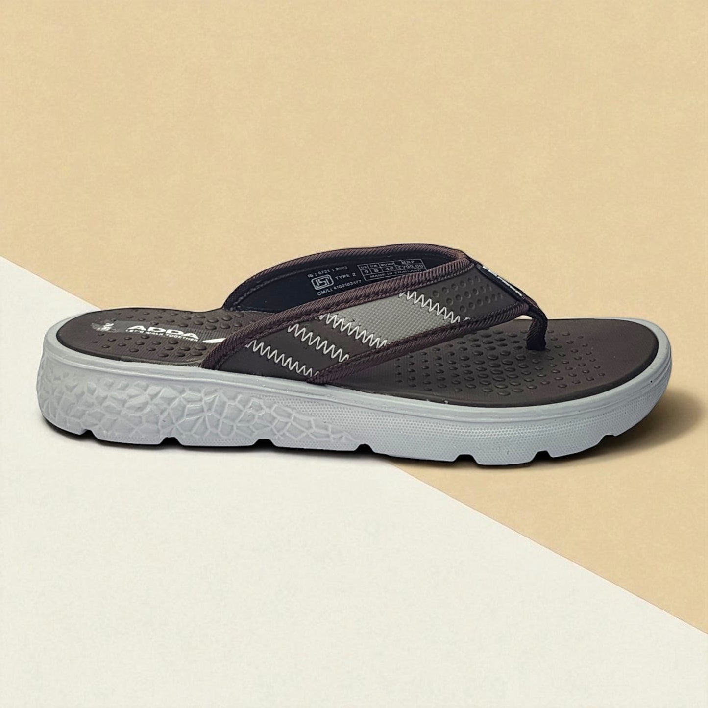 ADDA ICLOUD03 BROWN/GREY Men's Slipper/Chapple/Flip flop