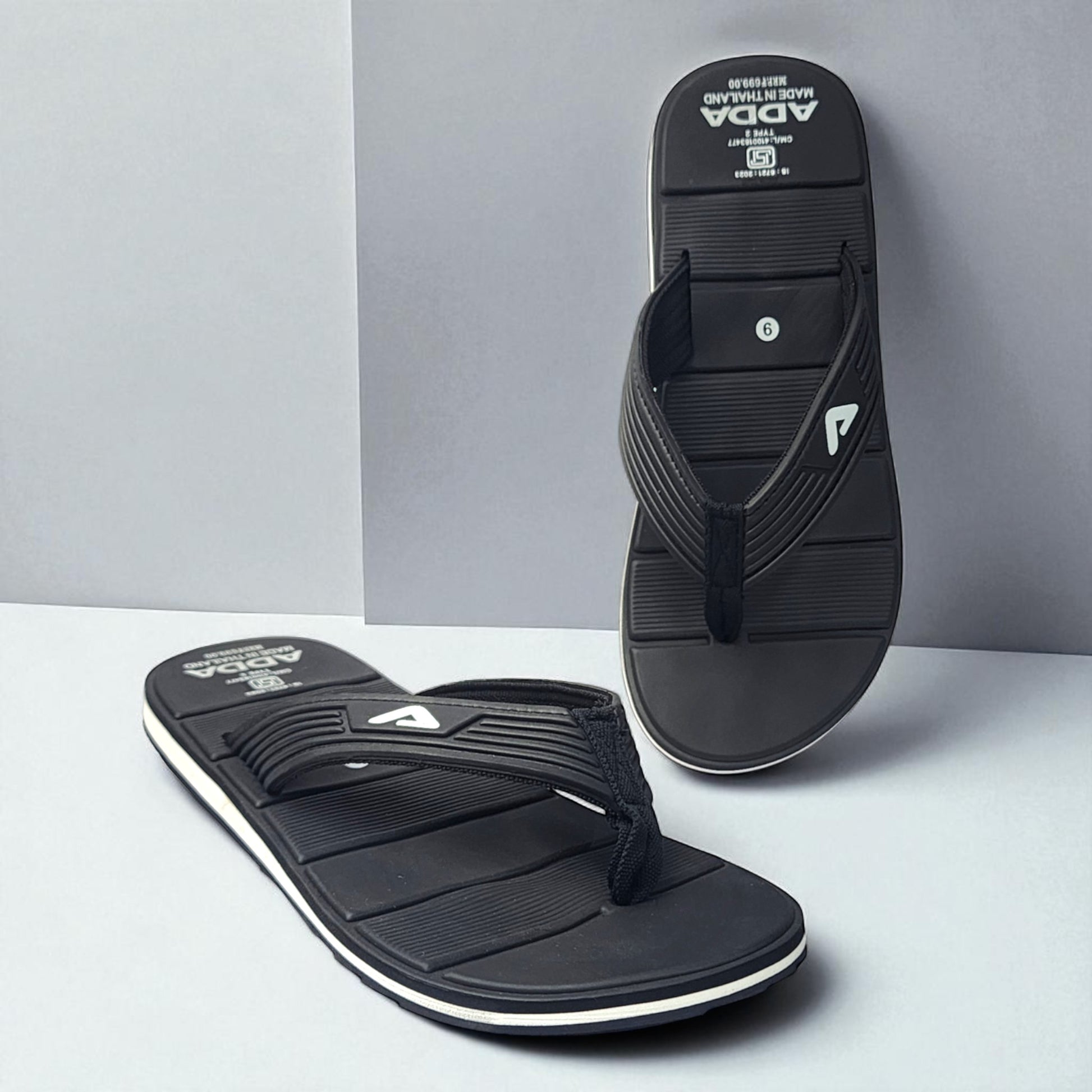 ADDA MATRIX BLACK Men's Slipper/Chapple/Flip flop