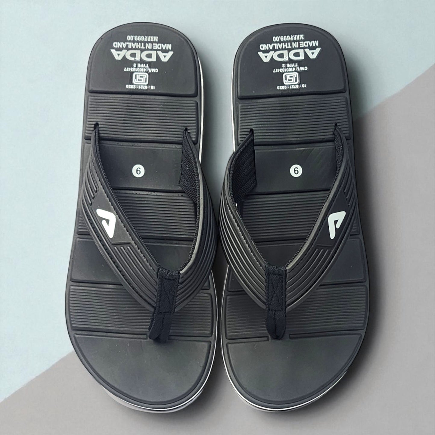 ADDA MATRIX BLACK Men's Slipper/Chapple/Flip flop