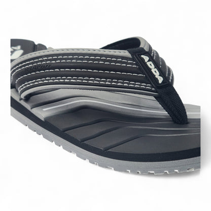 ADDA RADO007 BLACK/GREY Men's Slipper/Chapple/Flip flop